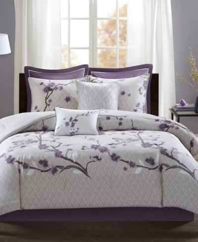 Madison Park Holly 8-pc. King Comforter Set Bedding In Purple