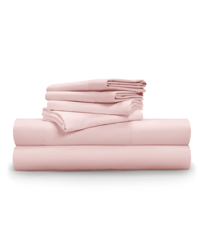 Pillow Gal Luxe Soft & Smooth Lyocell 6-piece Sheet Set, King In Light Pink