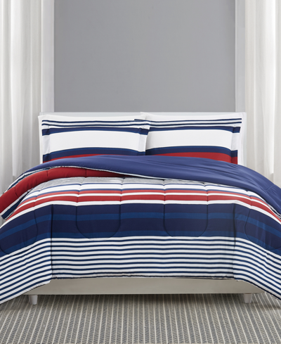 Shop Pem America Red, White And Blue 3-pc. Full/queen Comforter Set, Created For Macy's Bedding In Multi