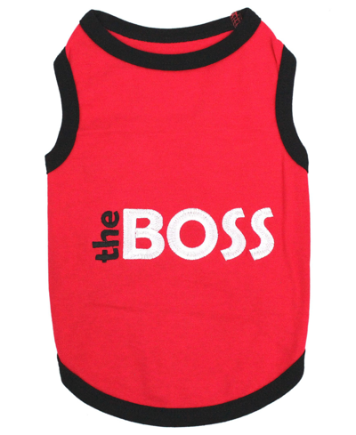 Shop Parisian Pet The Boss Dog T-shirt In Red