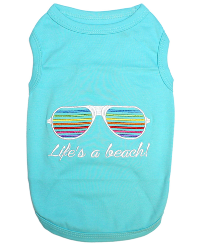 Shop Parisian Pet Life's A Beach Dog T-shirt In Baby Blue