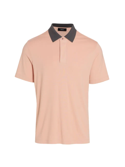 Shop Theory Men's Kayser Polo Shirt In Rose Dust