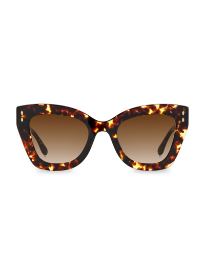 Shop Isabel Marant Women's 51mm Cat Eye Sunglasses In Havana