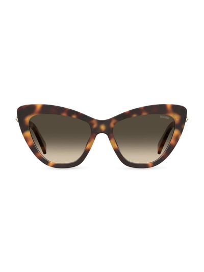 Shop Moschino Women's 54mm Cat Eye Sunglasses In Tortoise