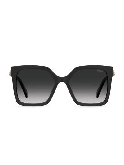 Shop Moschino Women's 55mm Square Sunglasses In Black
