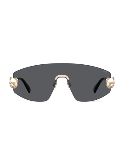 Shop Moschino Women's 99mm Shield Sunglasses In Black