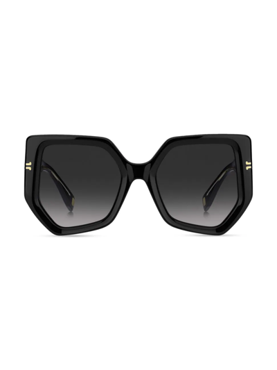 Shop Marc Jacobs Women's 52mm Geometric Sunglasses In Black