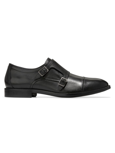 Shop Cole Haan Men's Harrison Monk-strap Shoes In Black