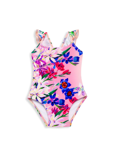 Shop Patbo Baby Girl's Iris Ruffle One-piece Swimsuit In Pink Ombre