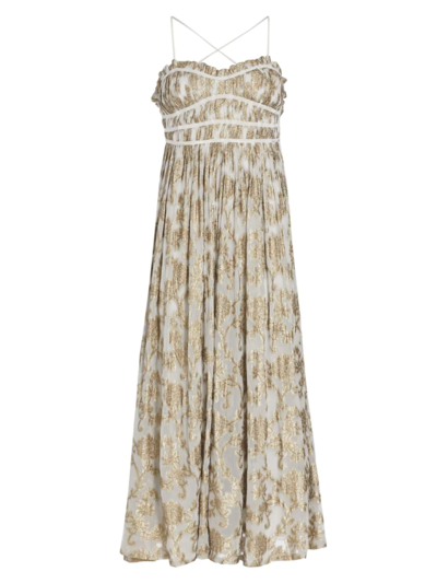 Shop Free People Women's Charlie Smocked Bustier Maxi Dress In Ivory Combo