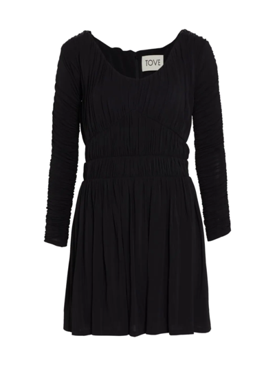Shop Tove Women's Romy Ruched Mini Dress In Black