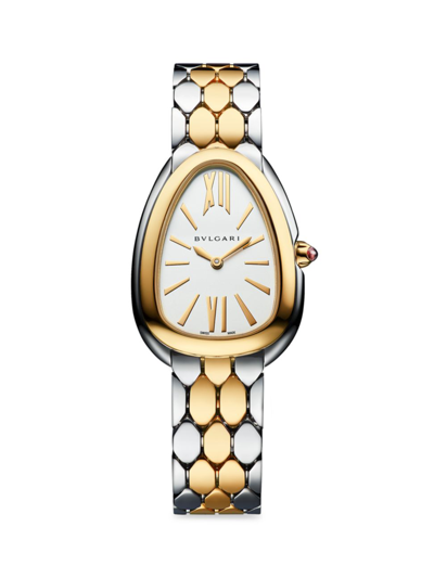 Shop Bvlgari Women's Serpenti Seduttori Stainless Steel & 18k Yellow Gold Bracelet Watch