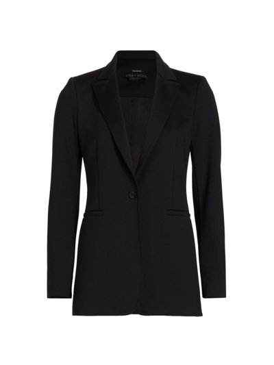 Shop Alice And Olivia Women's Breann Long Fitted Blazer In Black