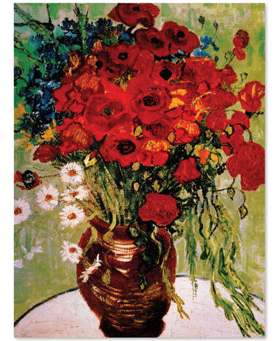 Shop Trademark Global Daisie & Poppies By Vincent Van Gogh-framed Canvas Art In No Color