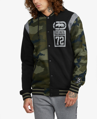 Shop Ecko Unltd Men's Duo 72 Varsity Jacket In Camo