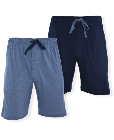 Shop Hanes Men's Big And Tall Knit Jam Shorts, Pack Of 2 In Blue