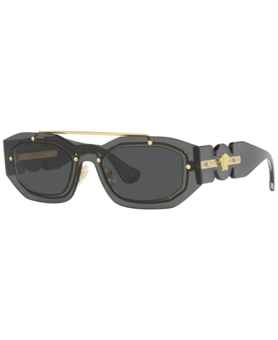 Shop Versace Biggie Unisex Sunglasses, Ve2235 In Transparent Dark Gray