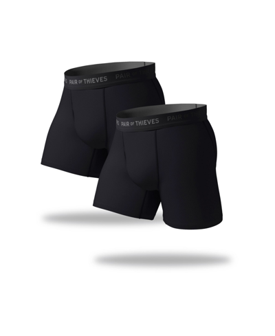Shop Pair Of Thieves Men's Superfit Breathable Mesh Boxer Brief 2 Pack In Black