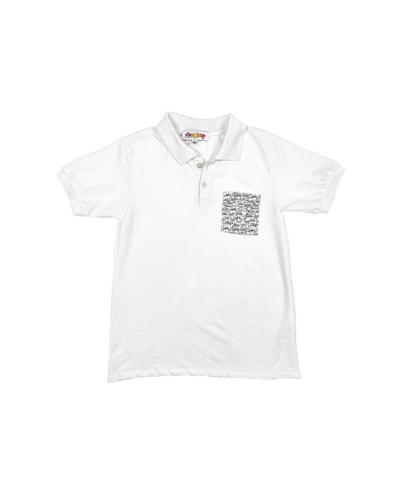 Shop Mixed Up Clothing Toddler Boys Graphic Pocket Polo Shirt In Natural