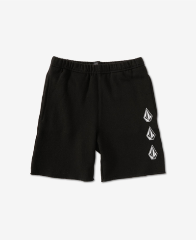 Shop Volcom Toddler Boys Iconic Stone Fleece Shorts In Black