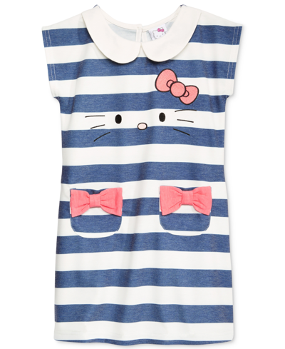 Shop Hello Kitty Little Girls Striped Embroidered Dress