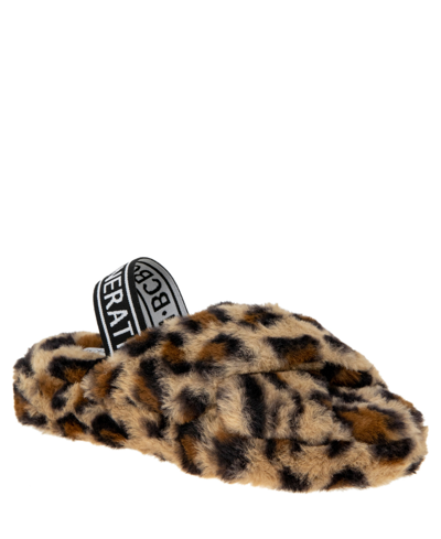 Shop Bcbgeneration Women's Soffi Slippers Women's Shoes In Natural Multi Cheetah