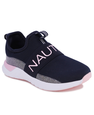 Shop Nautica Toddler Girls Slip-on Glitter Pop Tuva Athletic Sneaker In Navy