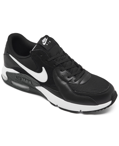 Shop Nike Men's Air Max Excee Running Sneakers From Finish Line In Black/white/dark Gray