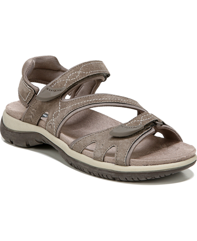 Shop Dr. Scholl's Women's Adelle Ankle Strap Sandals In Malt Taupe Suede