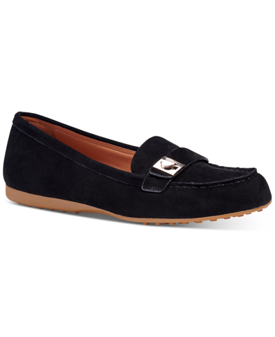 Shop Kate Spade Women's Camellia Loafers In Black Suede