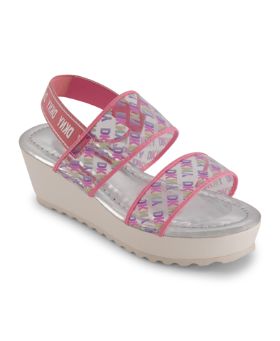 Shop Dkny Big Girls Wedge Sandals In Multi