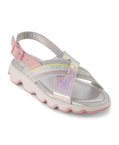 Shop Dkny Little Girls Ankle Strap Sandals In White