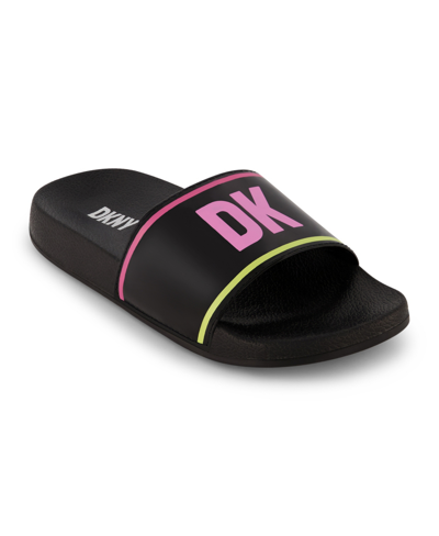 Shop Dkny Big Girls Pool Slide Sandal In Black