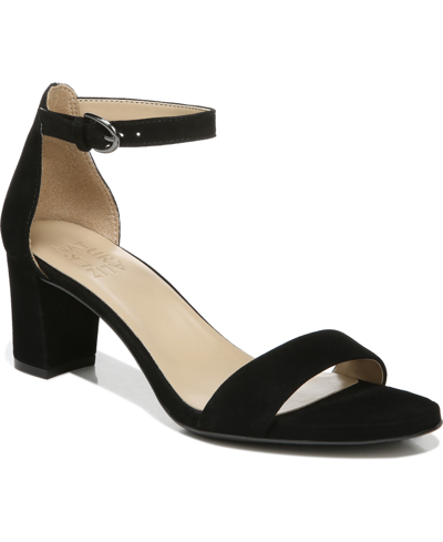 Shop Naturalizer Vera Ankle Strap Sandals Women's Shoes In Black Suede