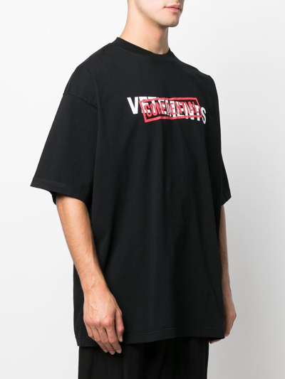 Shop Vetements Confidential Logo T-shirt In Black