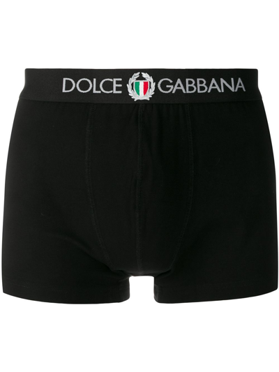 Shop Dolce & Gabbana Sport Crest Boxers In Black