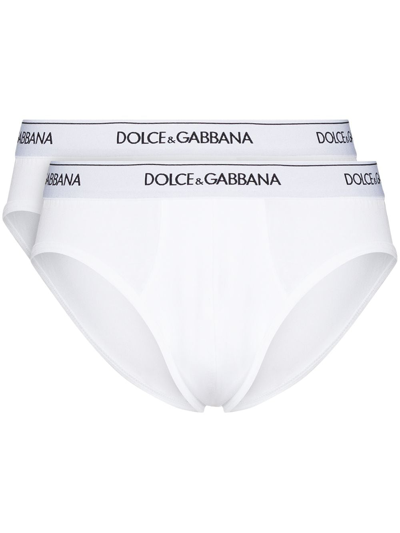 Shop Dolce & Gabbana Bi-pack Slip Brando In White