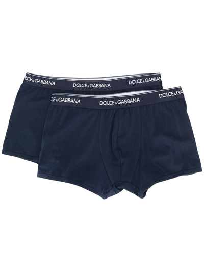 Shop Dolce & Gabbana Bi-pack Boxers In Blue