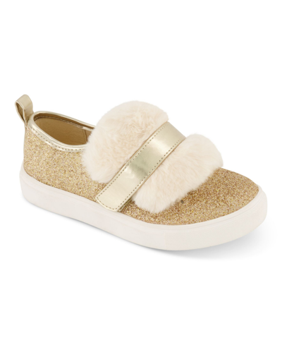 Shop Jessica Simpson Little Girls Slip-on Sneakers In Gold-tone