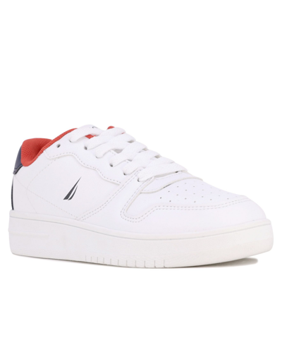 Shop Nautica Big Boys Lace Up Low Cut Court Casual Sneaker In White
