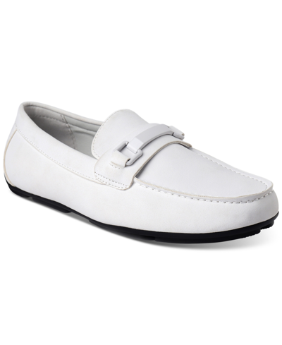 Shop Alfani Men's Egan Driving Loafers, Created For Macy's In White