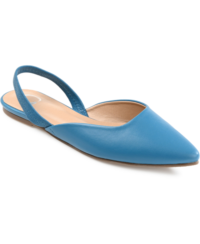 Journee Collection Mallorca Womens Pointed Slip-on Shoe In Blue