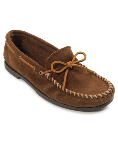 Shop Minnetonka Men's Camp Moccasin Loafers In Dusty Brown