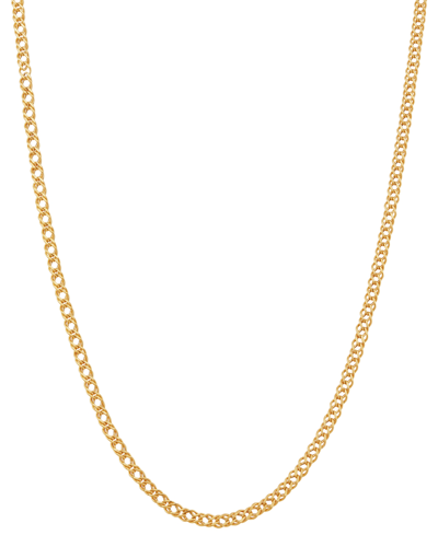 Shop Italian Gold Double Curb Link 18" Chain Necklace (3-1/2mm) In 10k Gold In Yellow Gold
