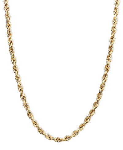 Macy's 14k Gold Diamond-cut Rope Chain 22" Necklace (2-1/2mm) In Yellow Gold