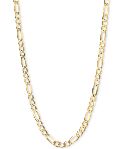 Italian Gold 24" Figaro Link Chain Necklace (3-1/5mm) In Solid 14k Gold In Gold