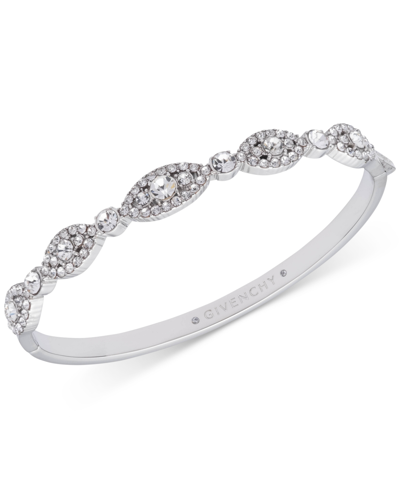 Shop Givenchy Crystal Bangle Bracelet In Silver