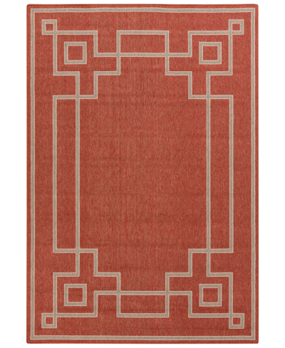 Surya Alfresco Alf-9631 Rust 5'3" X 7'6" Area Rug, Indoor/outdoor In Rust