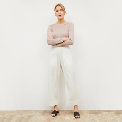 Shop M.m.lafleur The Madelyn Pant - Double-faced Linen In Ivory