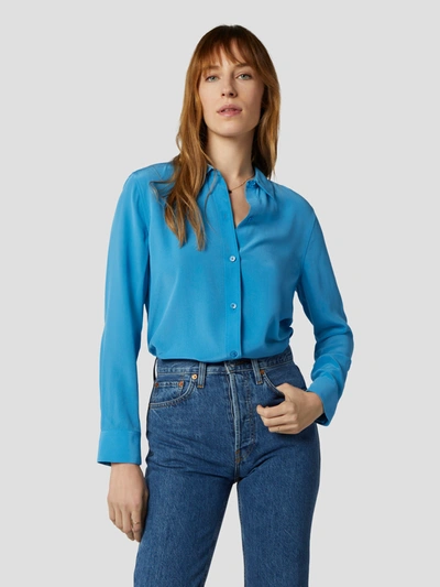 Shop Equipment Leema Silk Shirt In Mediterranean Blue